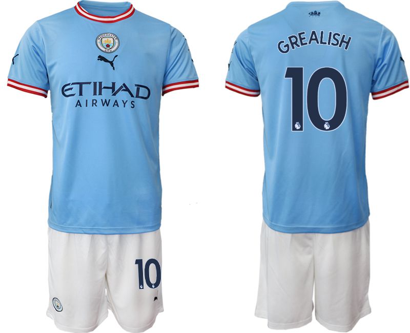 Men 2022-2023 Club Manchester City home blue #10 Soccer Jersey->manchester city jersey->Soccer Club Jersey